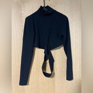 Elegant Black Long Sleeve Women's Top